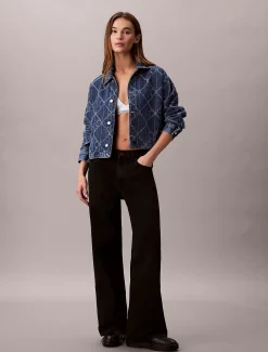 Calvin Klein Jeansjacke mit Allover-Logo^Damen Jeansjacken|JackenFrisch Eingetroffen