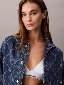 Calvin Klein Jeansjacke mit Allover-Logo^Damen Jeansjacken|JackenFrisch Eingetroffen