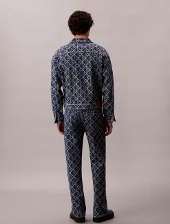 Calvin Klein Jeansjacke mit Allover-Logo im Neunzigerjahre-Look^Herren Jeansjacken|JackenFrisch Eingetroffen