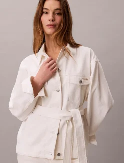 Calvin Klein Jeansjacke mit Gürtel^Damen Jeansjacken|JackenFrisch Eingetroffen