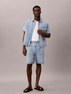 Calvin Klein Jeans-Short aus Baumwoll-Leinen^Herren Hosen & Shorts