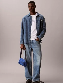 Calvin Klein Kameratasche aus Denim^Herren Umhängetaschen & Schultertaschen|Taschen
