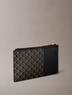 Calvin Klein Kartenetui mit Monogramm-Logo und Reißverschluss oben^Damen Geldbörsen & Etuis