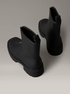 Calvin Klein Kastige Ankle Boots aus Leder mit Reißverschluss^Damen Boots