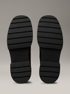 Calvin Klein Kastige Ankle Boots aus Leder mit Reißverschluss^Damen Boots