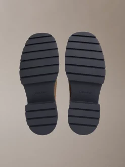 Calvin Klein Kastige Chelsea-Boots aus Wildleder mit quadratischem Zehenbereich^Damen Boots