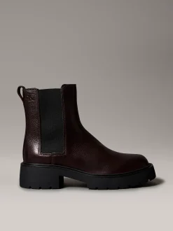 Calvin Klein Kastige Chelsea-Boots aus Wildleder mit quadratischem Zehenbereich^Damen Boots