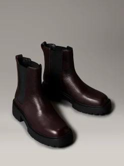 Calvin Klein Kastige Chelsea-Boots aus Wildleder mit quadratischem Zehenbereich^Damen Boots