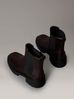 Calvin Klein Kastige Chelsea-Boots aus Wildleder mit quadratischem Zehenbereich^Damen Boots