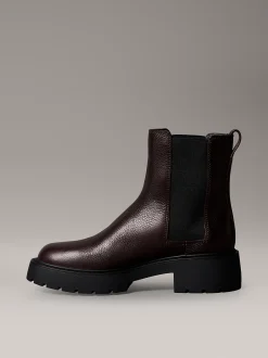 Calvin Klein Kastige Chelsea-Boots aus Wildleder mit quadratischem Zehenbereich^Damen Boots