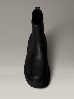 Calvin Klein Kastige Chelsea-Boots aus Leder mit quadratischem Zehenbereich^Damen Boots