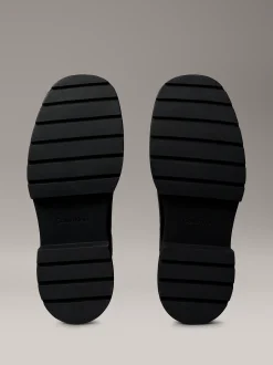 Calvin Klein Kastige Chelsea-Boots aus Leder mit quadratischem Zehenbereich^Damen Boots