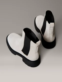 Calvin Klein Kastige Chelsea-Boots aus Leder mit quadratischem Zehenbereich^Damen Boots