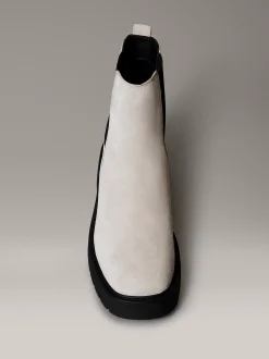 Calvin Klein Kastige Chelsea-Boots aus Leder mit quadratischem Zehenbereich^Damen Boots