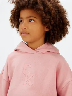 Calvin Klein Kastiger Logo-Hoodie mit Print auf der Rückseite^Kinder Hoodies & Pullover|Kleidung