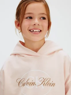 Calvin Klein Kastiger Logo-Hoodie mit Print auf der Rückseite^Kinder Hoodies & Pullover|Kleidung