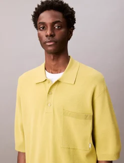 Calvin Klein Kastiger Polo-Pullover aus technischem Strick^Herren Hemden & Poloshirts|Strickdesigns