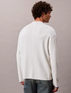 Calvin Klein Kastiger Pullover aus technischem Strick mit Stehkragen^Herren Strickdesigns