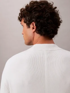 Calvin Klein Kastiger Pullover aus technischem Strick mit Stehkragen^Herren Strickdesigns