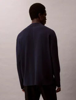 Calvin Klein Kastiger Pullover aus technischem Strick mit Stehkragen^Herren Strickdesigns