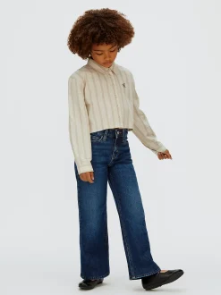 Calvin Klein Kastiges cropped T-Shirt mit Streifenmuster^Kinder Kleider & Röcke|T-shirts & Tops