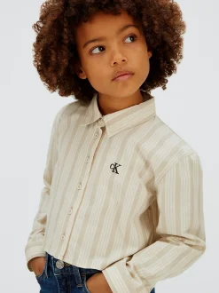 Calvin Klein Kastiges cropped T-Shirt mit Streifenmuster^Kinder Kleider & Röcke|T-shirts & Tops