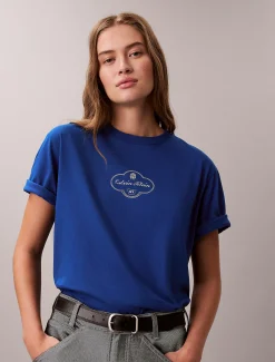 Calvin Klein Kastiges Grafik-T-Shirt mit Logo^Damen T-shirts & Tops