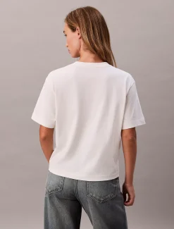 Calvin Klein Kastiges Grafik-T-Shirt mit Logo^Damen T-shirts & Tops