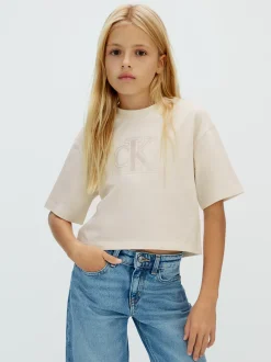 Calvin Klein Kastiges Logo-T-Shirt^Kinder Kleidung