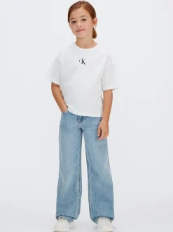 Calvin Klein Kastiges Logo-T-Shirt für Kinder^Kinder Kleidung|T-shirts & Tops