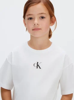 Calvin Klein Kastiges Logo-T-Shirt für Kinder^Kinder Kleidung|T-shirts & Tops