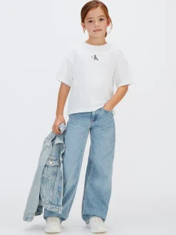 Calvin Klein Kastiges Logo-T-Shirt für Kinder^Kinder Kleidung|T-shirts & Tops