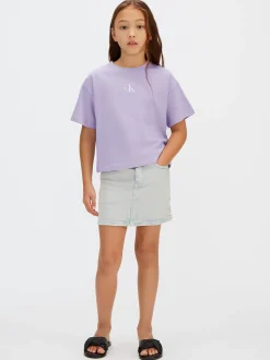 Calvin Klein Kastiges Logo-T-Shirt für Kinder^Kinder T-shirts & Tops|Kleidung