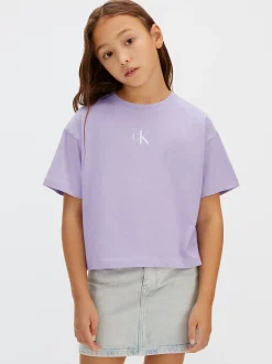 Calvin Klein Kastiges Logo-T-Shirt für Kinder^Kinder T-shirts & Tops|Kleidung