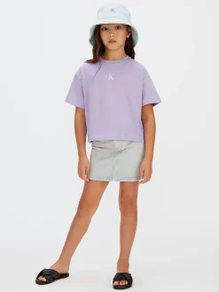 Calvin Klein Kastiges Logo-T-Shirt für Kinder^Kinder T-shirts & Tops|Kleidung