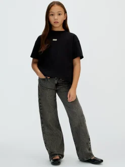 Calvin Klein Kastiges T-Shirt mit gefaltetem Rücken^Kinder Kleidung