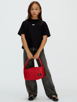 Calvin Klein Kastiges T-Shirt mit gefaltetem Rücken^Kinder Kleidung