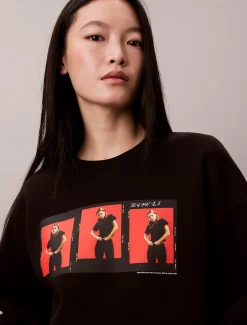 Calvin Klein Kate Moss Cropped Sweatshirt aus Fleece mit Grafik-Druck^Damen Sweatshirts & Hoodies
