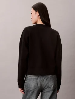 Calvin Klein Kate Moss Cropped Sweatshirt aus Fleece mit Grafik-Druck^Damen Sweatshirts & Hoodies