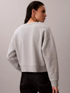 Calvin Klein Kate Moss Cropped Sweatshirt aus Fleece mit Grafik-Druck^Damen Sweatshirts & Hoodies