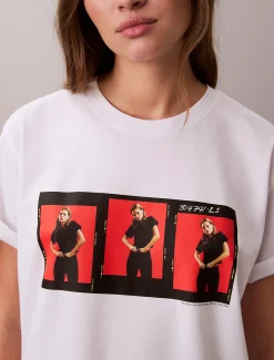 Calvin Klein Kate Moss Kastiges Grafik-T-Shirt mit Logo^Damen T-shirts & Tops