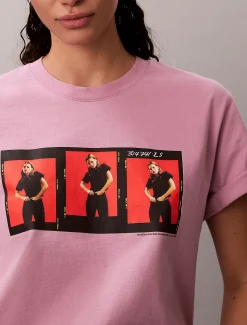 Calvin Klein Kate Moss Kastiges Grafik-T-Shirt mit Logo^Damen T-shirts & Tops