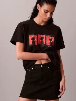 Calvin Klein Kate Moss Kastiges Grafik-T-Shirt mit Logo^Damen T-shirts & Tops