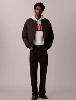 Calvin Klein Kate Moss Lässiger Hoodie aus Fleece mit grafischem Logo^Herren Hoodies & Sweatshirts