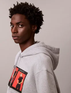 Calvin Klein Kate Moss Lässiger Hoodie aus Fleece mit grafischem Logo^Herren Hoodies & Sweatshirts