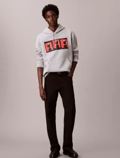 Calvin Klein Kate Moss Lässiger Hoodie aus Fleece mit grafischem Logo^Herren Hoodies & Sweatshirts