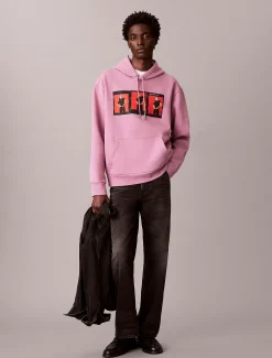 Calvin Klein Kate Moss Lässiger Hoodie aus Fleece mit grafischem Logo^Herren Hoodies & Sweatshirts