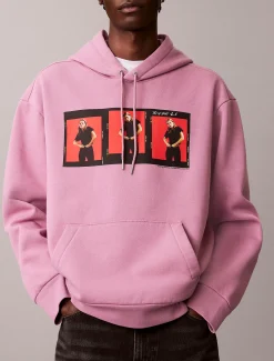 Calvin Klein Kate Moss Lässiger Hoodie aus Fleece mit grafischem Logo^Herren Hoodies & Sweatshirts