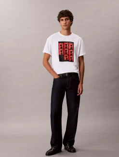 Calvin Klein Kate Moss Lässiges T-Shirt mit Grafik^Herren T-shirts