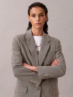 Calvin Klein Klassischer Blazer aus garngefärbtem technischem Gewebe^Damen JackenFrisch Eingetroffen